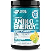 Optimum Nutrition Amino Energy Powder Plus Focus, with BCAA, Electrolytes, and Caffeine, Tropical Lemonade, 30 Servings (Packaging May Vary)