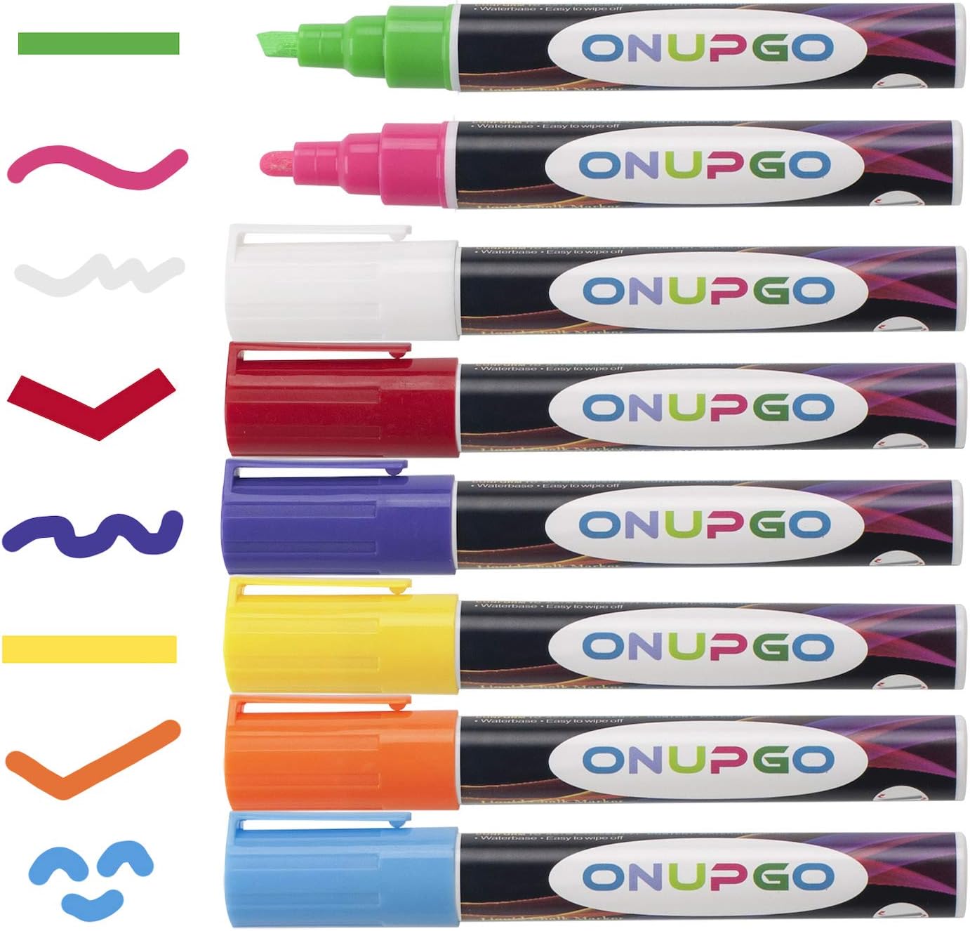 ONUPGO Liquid Chalk Markers, 8 Pack Erasable Chalk Pens for Chalkboards Signs Window Pen for Blackboard Glass, Kids Art - Image 4