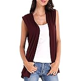 Urban CoCo Women's Sleeveless Cardigan Open Front Vest Lightweight Cool Coat