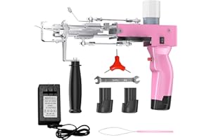 [Wireless] 3 in 1 Rug Tufting Gun, Arczorix Cut Pile Loop Pile Rug Wire-Free Gun Machine Starter Kit Rug Tufting Kit Electric Tufting Gun Carpet Weaving Flocking Machine, Pink