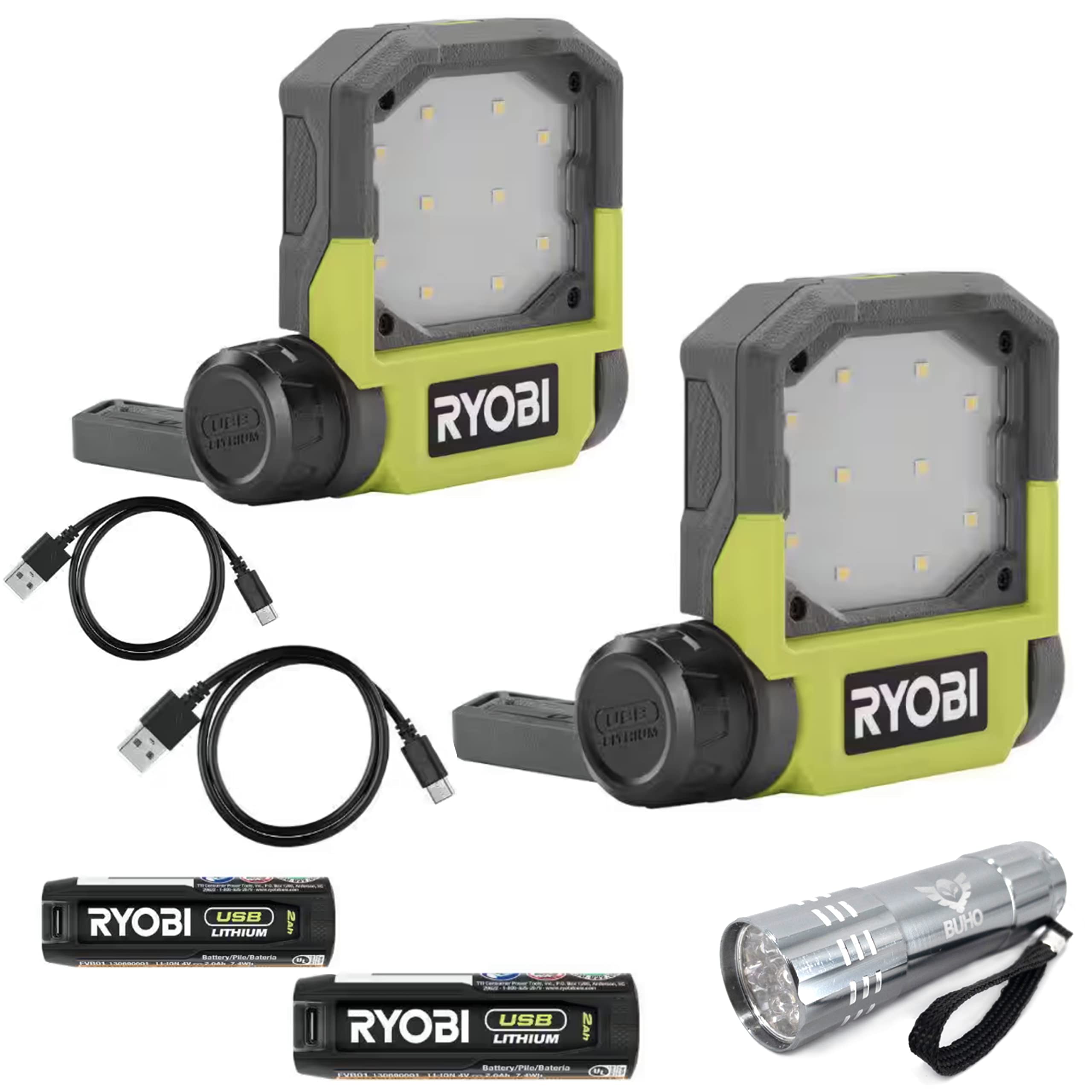 Buho USB LED Lithium Flip Light Bundle with 2 Each