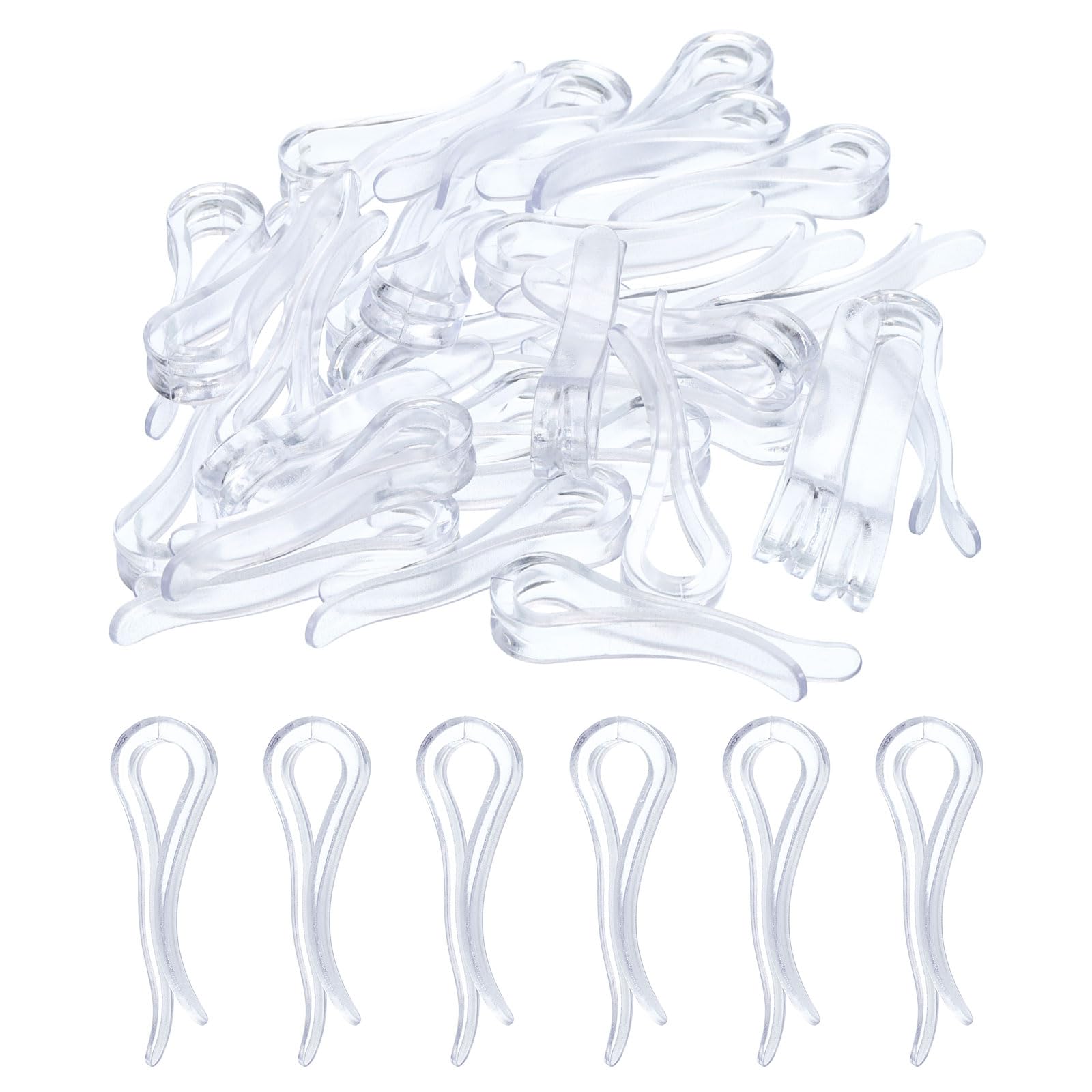 uxcell 30Pcs Durable Plastic Alligator Clips, 1.5" Clear U Shape Shirt Clip Clothespins for Folding Ties, Pants, Socks, Garments