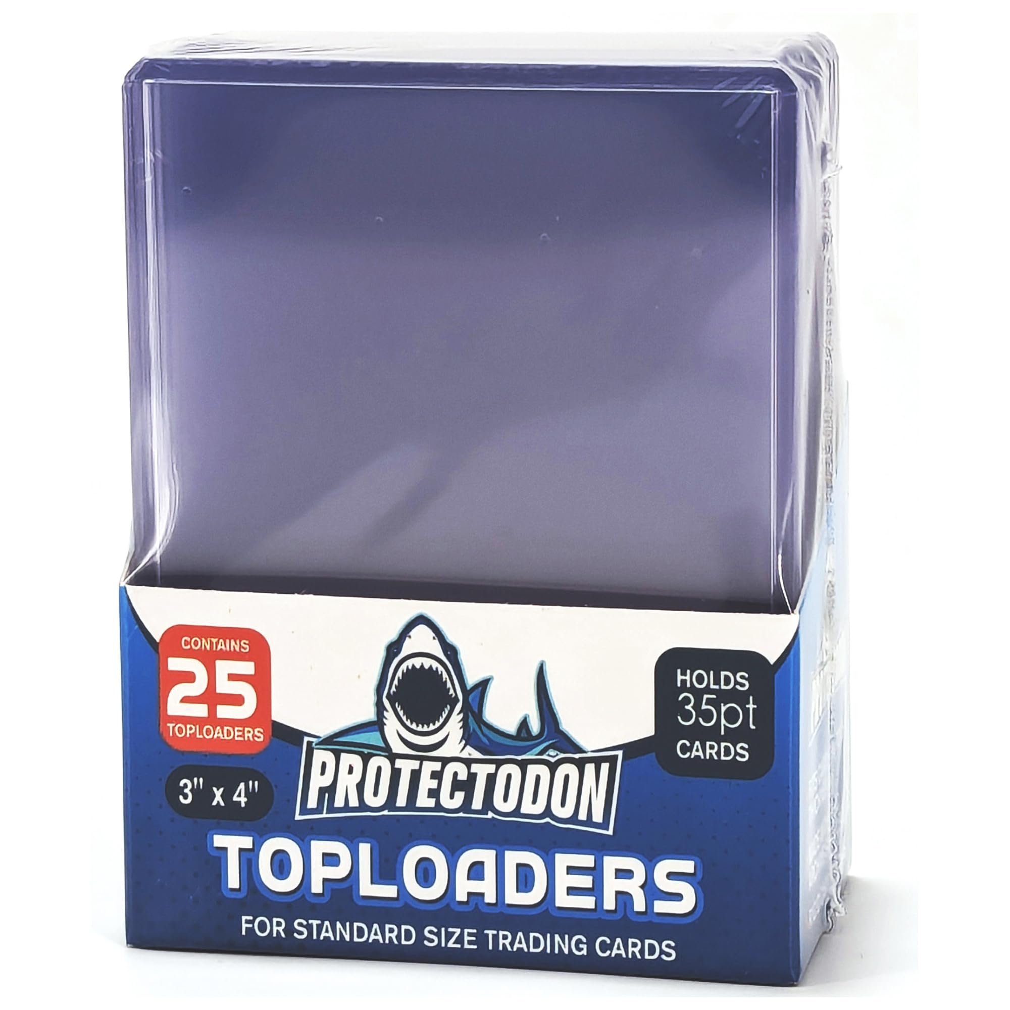Protectodon Top Loaders Clear Rigid Card Sleeves 35pt – 3 x 4 Inch Hard Cases for Trading Cards, Sports Cards (25 Pack)