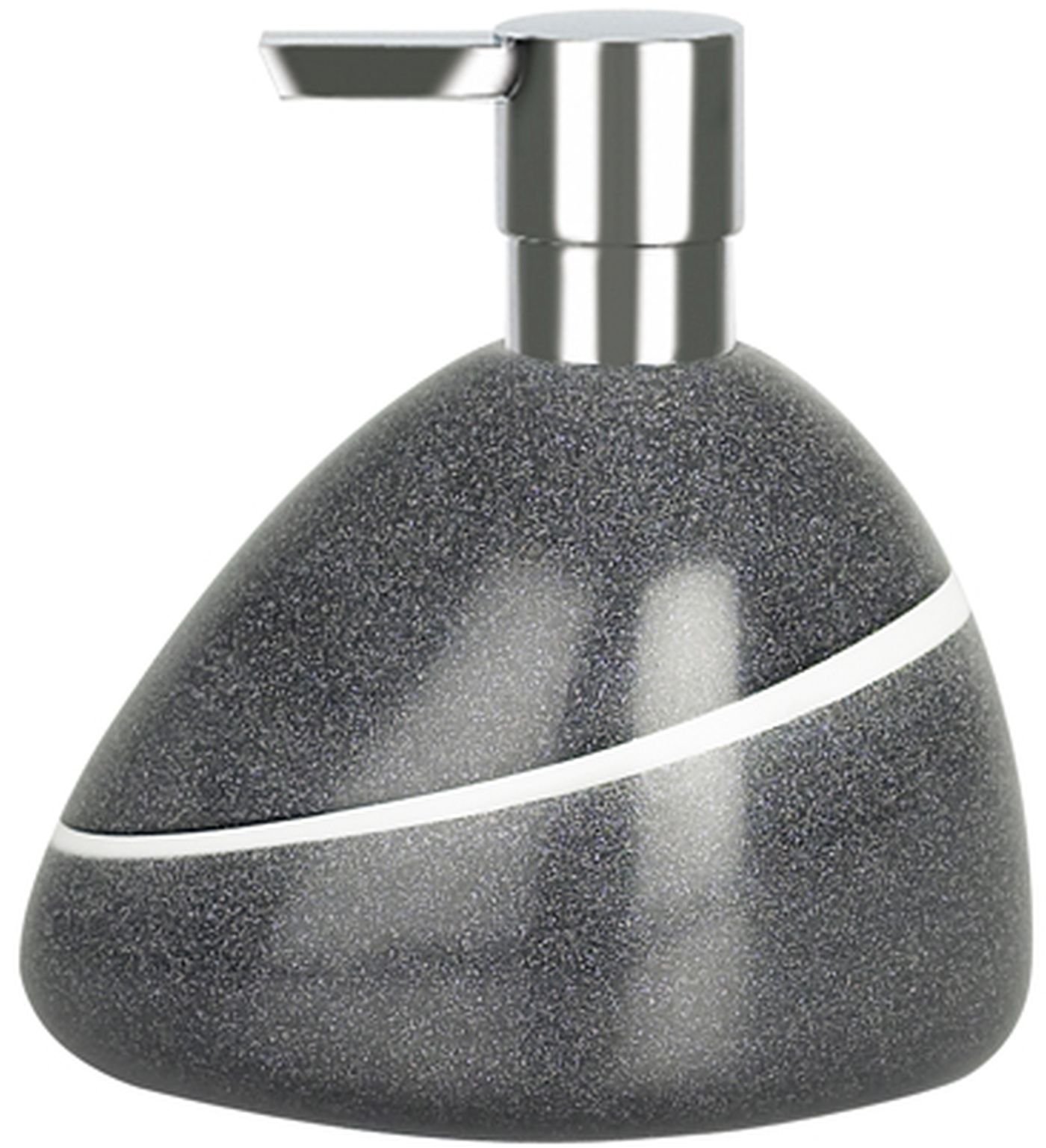Spirella Etna Stone Soap Dispenser Polyresin Black White Stone Effect Height 14.5 cm x Width 13 cm