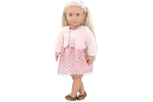 Our Generation - Millie - 18-Inch Fashion Doll - Lifelike Blue Eyes & Long Blonde Hair - Pink Dress Outfit - Pretend Play - T
