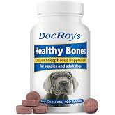 Doc Roy's Healthy Bones Calcium &amp; Phosphorus Chews for Dogs &amp; Cats, 100ct | Calcium, Phosphorus, Magnesium &amp; Vitamin D3 Supplement Support Bone, Teeth, Growth, Lactation &amp; Development in Dogs &amp; Cats