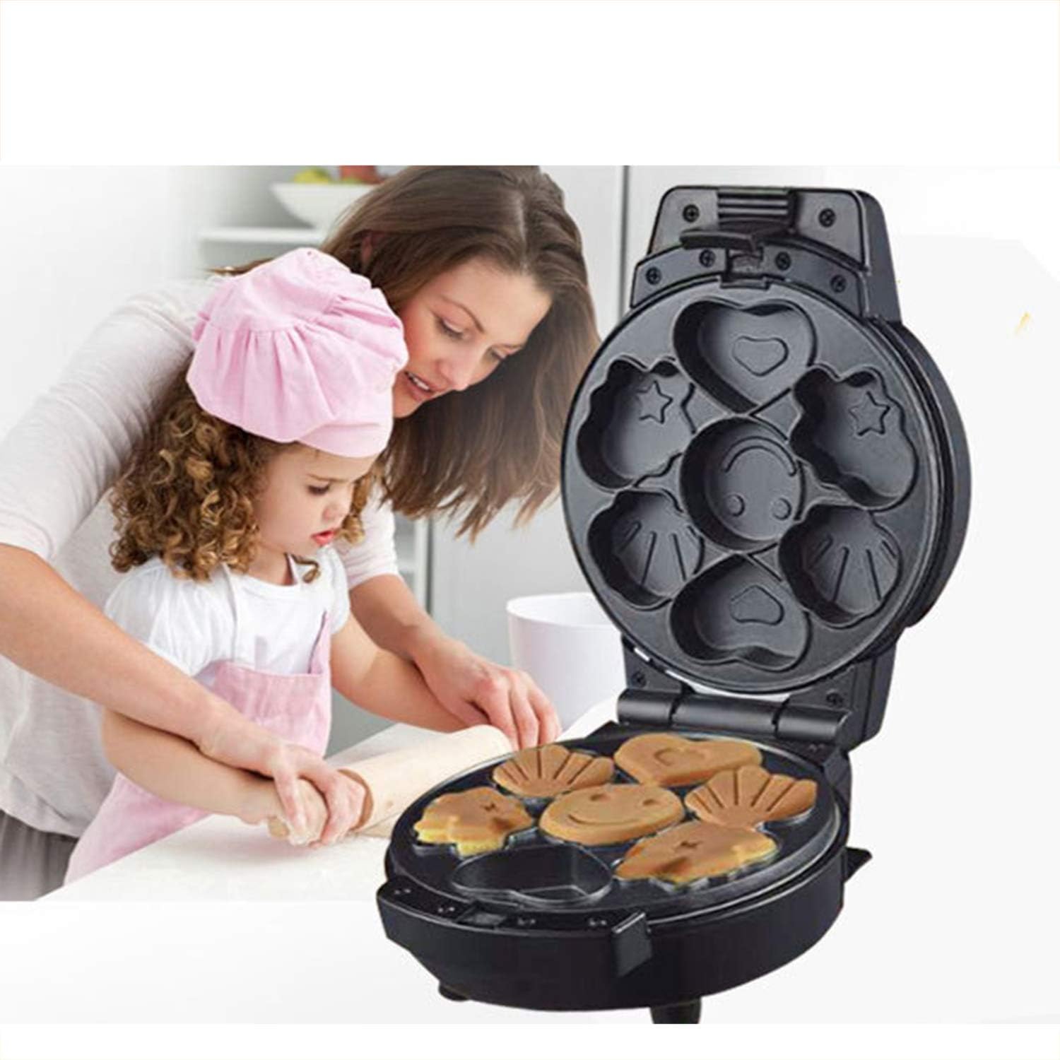 XCXDX 2-in-1 Multi-function Cake Donut Maker Machine, Mini Electric Baking Pan, Detachable Baking Pan, Non-stick Plate