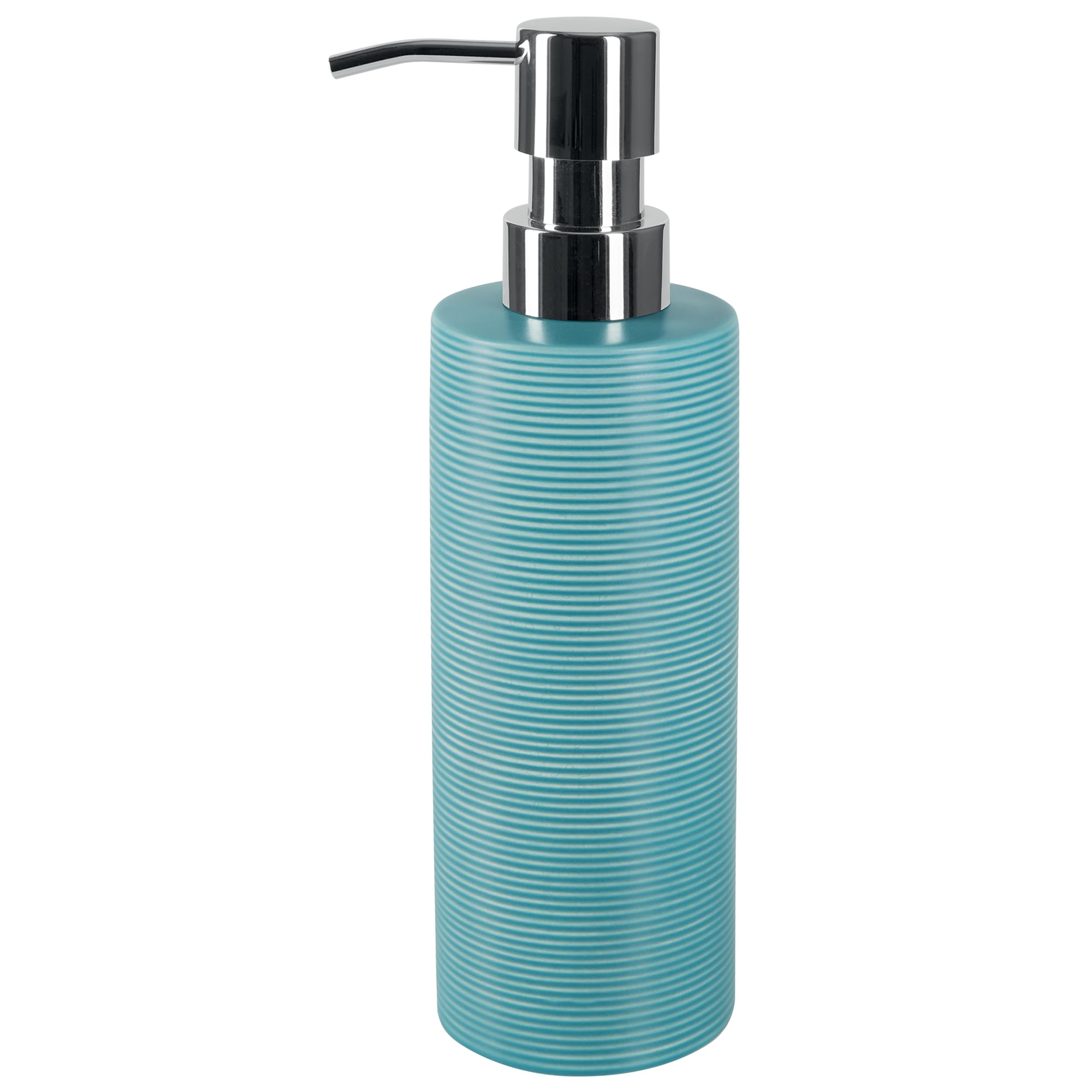 Spirella Tube Ribbed Soap Dispenser, Aqua
