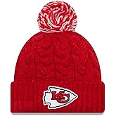 New Era Women's NFL Official Cozy Cable Knit Cuff Pom Beanie Hat