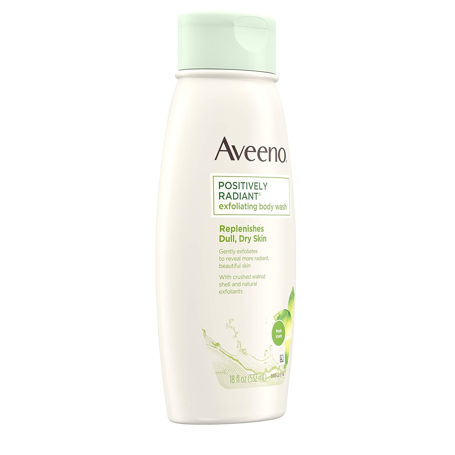 Aveeno Positively Radiant Exfoliating Body Wash with MoistureRich Soy Complex Crushed Walnut Shell for Dry, Dull Skin, SoapFree, DyeFree Hypoallergenic Formula 18 fl, 54 Fl Oz, (Pack of 3) : Beauty