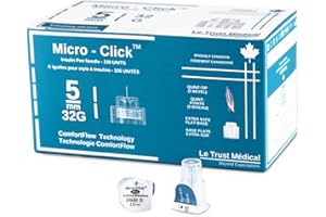 5mm 32G Micro-Click Diabetic Pen Needles [100 pen needles], Insulin Pen Needles, ozempic needles