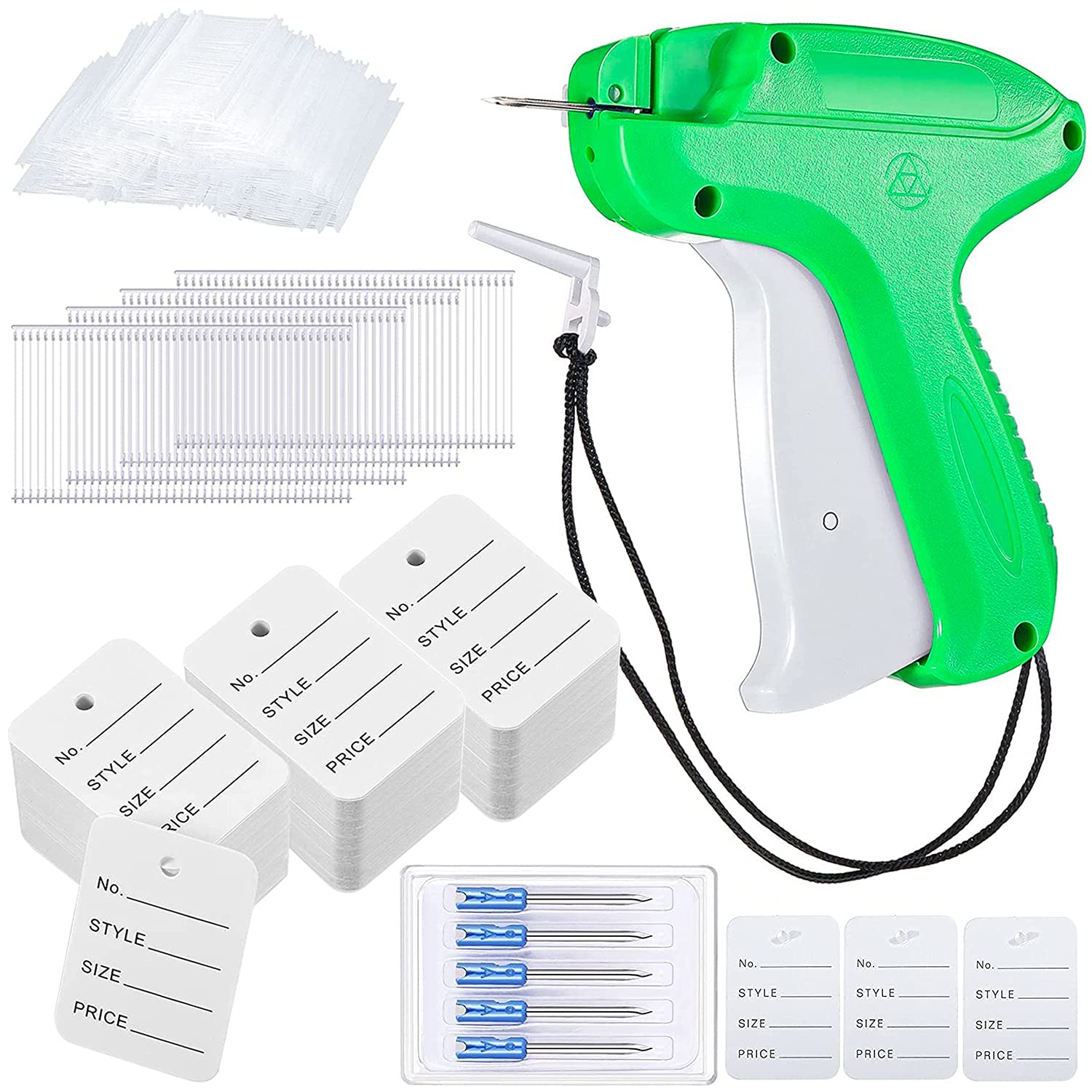 Tag Gun for Clothing Tagging Gun Label with 5 Replacement Needle 2000 Fastener Barbs and 200 Labels for Clothes Socks Hat