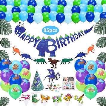 Amazon Com 85 Packs Dinosaur Party Supplies Kids Birthday Dino