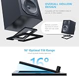 Mukjipa C-1 Desktop Speaker Stands Small Speakers Tilted 16 Degree Angle Black view 2
