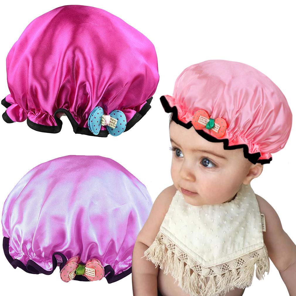 Buy 3 Pieces Kids Shower Cap Bow Bath Hat Waterproof Boys Or Girls