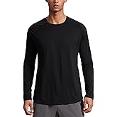 CRZ YOGA Crewneck Workout Long Sleeve Shirts for Men - Quick Dry Running Athletic T-Shirts Lightweight Basic Tops