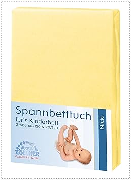 Julius Zöllner Spanntuch Nicki/Velour für das Kinderbett 70x140 cm gelb