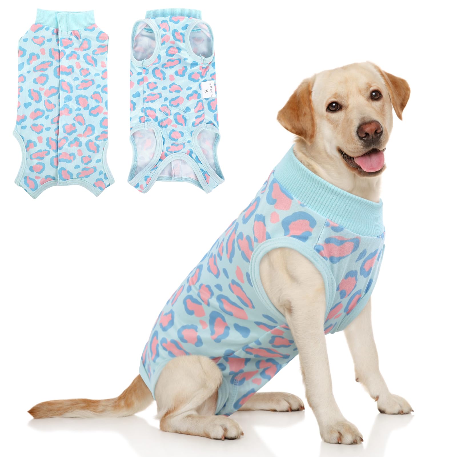 Photo 1 of SAWMONG Recovery Suit for Dogs After Surgery, Dog Recovery Suit Dog Spay Surgical Suit for Female Dogs, Dog Onesie Body Suit for Surgery Male Substitute Dog E-Collar (Blue Leopard,XXL)