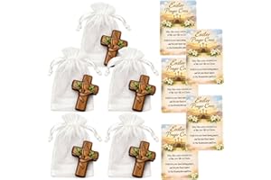 Mini Wooden Pocket Prayer Cross, 2026 Pocket Wood Cross with Encouragement Card, Mini Handheld Pockets Wall Crosses Inspirati