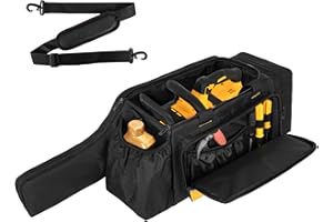 Jaffzora Chainsaw Case,Waterproof Chainsaw Storage Bag Compatible with DEWALT & Ego & Greenworks 10Inch 12Inch Cordless Power Chainsaw&Accessories, Black&Yellow