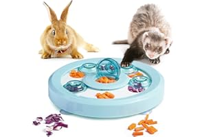 Antidious Interactive Pet Treat Game Rabbit Toys,Ferrets Toys, Slow Feeder Function Benefit for Digestion, Keep pet's Mind Active and Alert,Blue