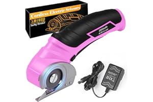 AMZBUY Cardboard Cutter Cordless Electric Scissors Carpet Cutter Tool Rotary Cutter for Cutting Box Plastic Leather Vinyl, Rechargeable with Safety Lock, Gifts for Men Women Adults Crafter Tailor Household