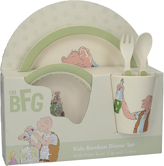 Creative Tops 5233217 Bfg Kindergeschirr Set Aus Gepresstem Bambus Grun Weiss Amazon De Kuche Haushalt