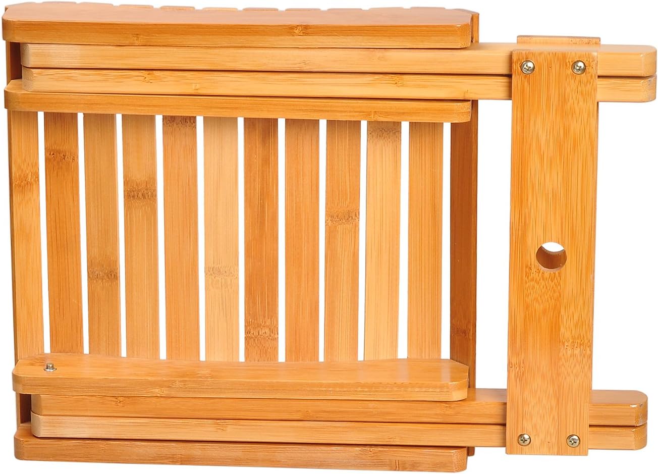 Ecrocy Bamboo Folding Stool for Shaving & Shower Foot Rest - Fully Assembled - 12" Height: Furniture & Decor