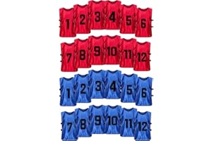 MTTYYD Scrimmage Training Vest Team Sports Pinnies Reversible Numbered Soccer Team Pennies Kids Youth Adult Jerseys (24 Pack)