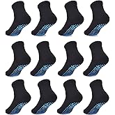 GRPSKCOS Toddler Non Slip Socks 12 Pairs Toddler Grip Socks Anti Skid Crew Sock for Boys Girls 1-7 Years