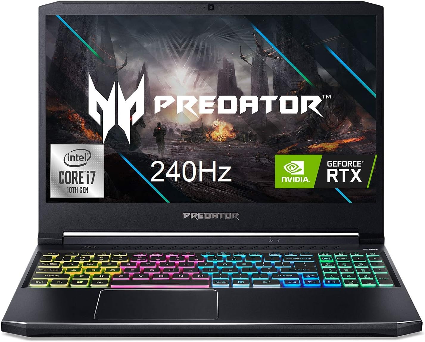 Acer Predator Helios 300 Gaming Laptop, Intel i7-10750H, NVIDIA GeForce RTX 2070 Max-Q 8GB, 15.6" FHD 240Hz 3ms IPS Display, 16GB Dual-Channel DDR4, 512GB NVMe SSD, WiFi 6, RGB Keyboard, PH315-53-71QX
