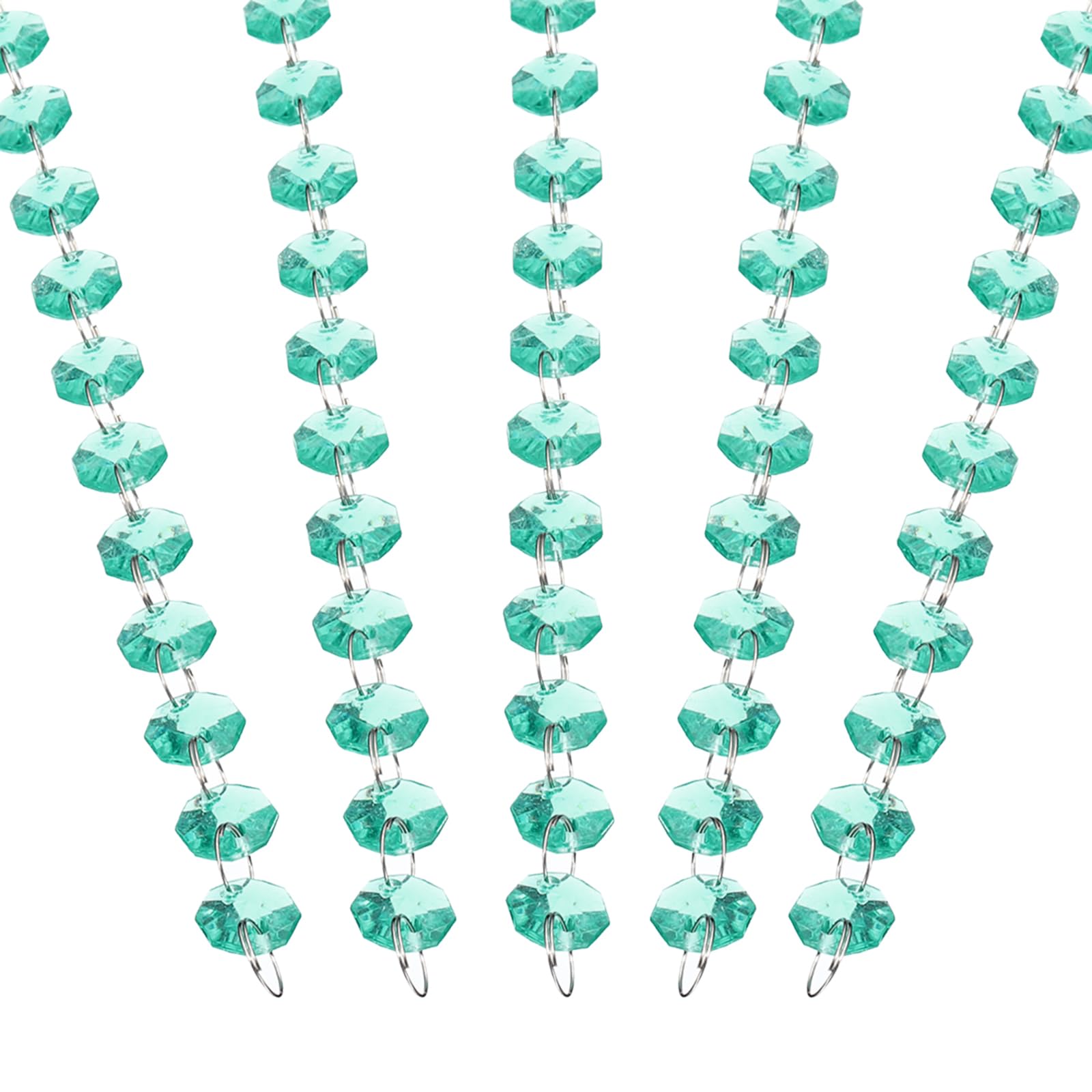 PATIKIL 14 mm Crystal Garland Strands, 16.4 Ft Acrylic Octagon Chandelier Bead Chains String for DIY Craft Wedding Party Home Decorative Jewelry Making, Blue