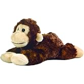 Aurora Mini Flopsie 8" Cheki Chimp Adorable Stuffed Animal | Compact tummy-lying animals with bean-filled stability
