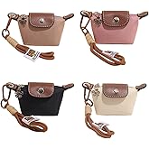 4PCS Dumpling Bag Detachable Nylon Wrist Strap Coin Purse, Women’s Cute Change Purse Wallet, Mini Nylon Dumpling Bag with Zipper & Keychain for Travel and Storage (4PCS C)