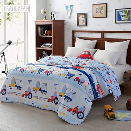 Quilts Brandream Blue Kids Bedding Airplane Printed Boys Quilt