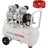 Ultra Quiet Air Compressor, Only 68dB, 8 Gallon Tank, Oil-Free, 110V/60Hz 1.75HP, 7.42CFM@115PSI, Air Compressor Perfect for Spray Painting, Auto Repair, Tire inflation, Woodwork nailing