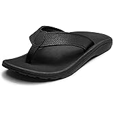 Riuga Men’s Arch Support Flip Flops with Cushioned Heel Cup, Quick-Dry TPE Footbed & Neoprene Padded Upper, Non-Slip TPR Sandals for Walking, Beach & Travel — Comfort Slides for Men, Chanclas Para Hombres, Chancletas de Hombre