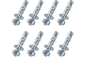 Metalsuberg 1/2" x2-3/4 Wedge Anchor by Zinced of Heavy-Duty Fastener for Cement and Concrete (8pcs Pack)