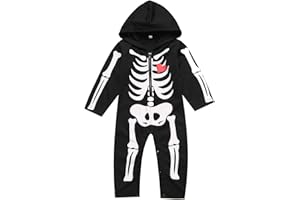 LENSOUS Baby Boy's Skeleton Halloween Costume Long Sleeve Hoodie