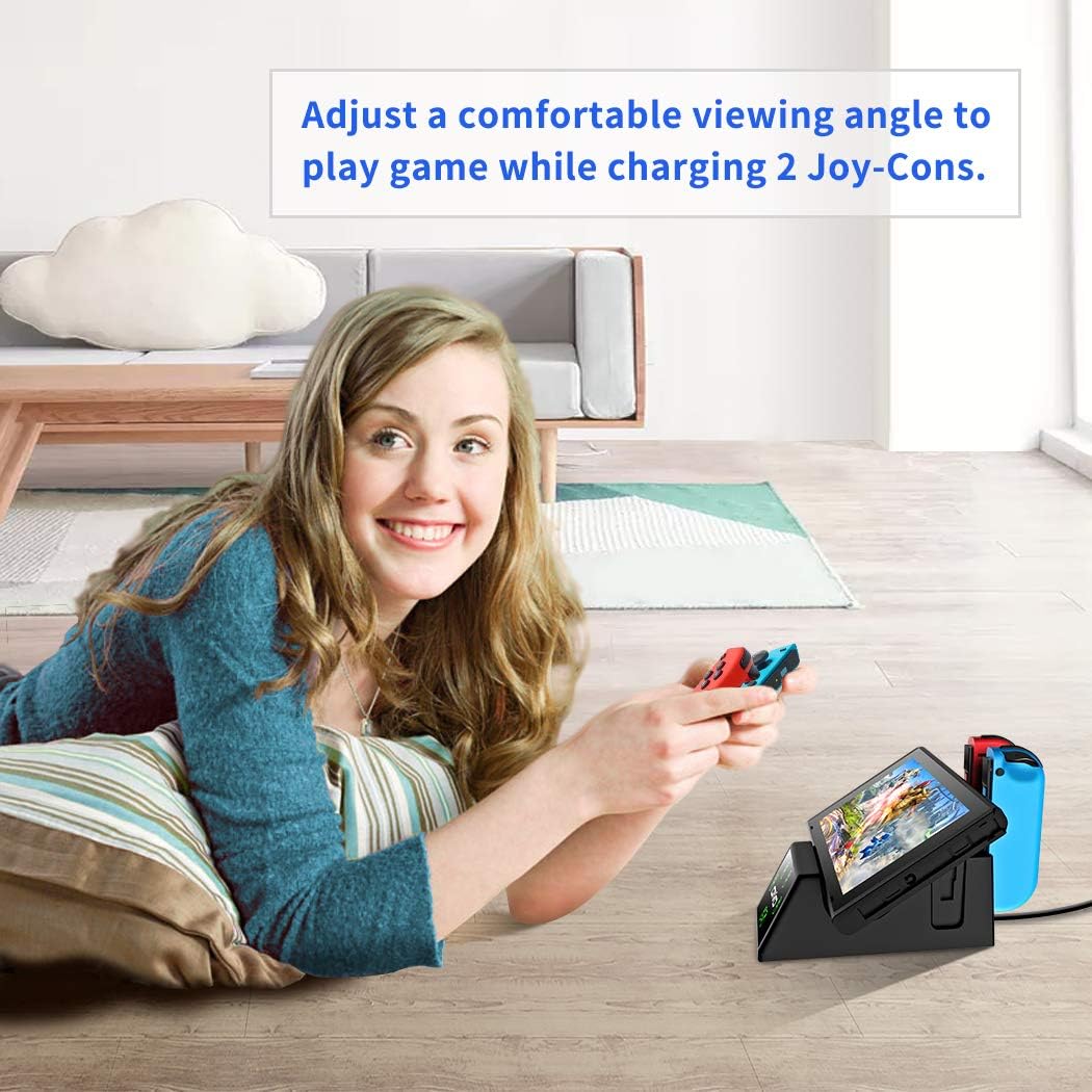 Switch Controller Charger Dock Station for Nintendo Switch Joycon&Pro Controller, OIVO Upgraded 5-in-1 Switch Remote Controller Charger for Nintendo Switch - 2.8FT Type C Cable Included: Electronics