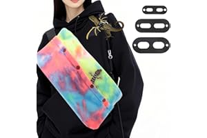 VINGVO Bearded Dragon Leash and Harness Set, Adjustable Bearded Dragon Carrier Sling Leash and Carrier, Lizard Reptile Small Pet Training Leashes and Beardie Snuggle Sling Bag for Outdoor Travel (Rainbow)