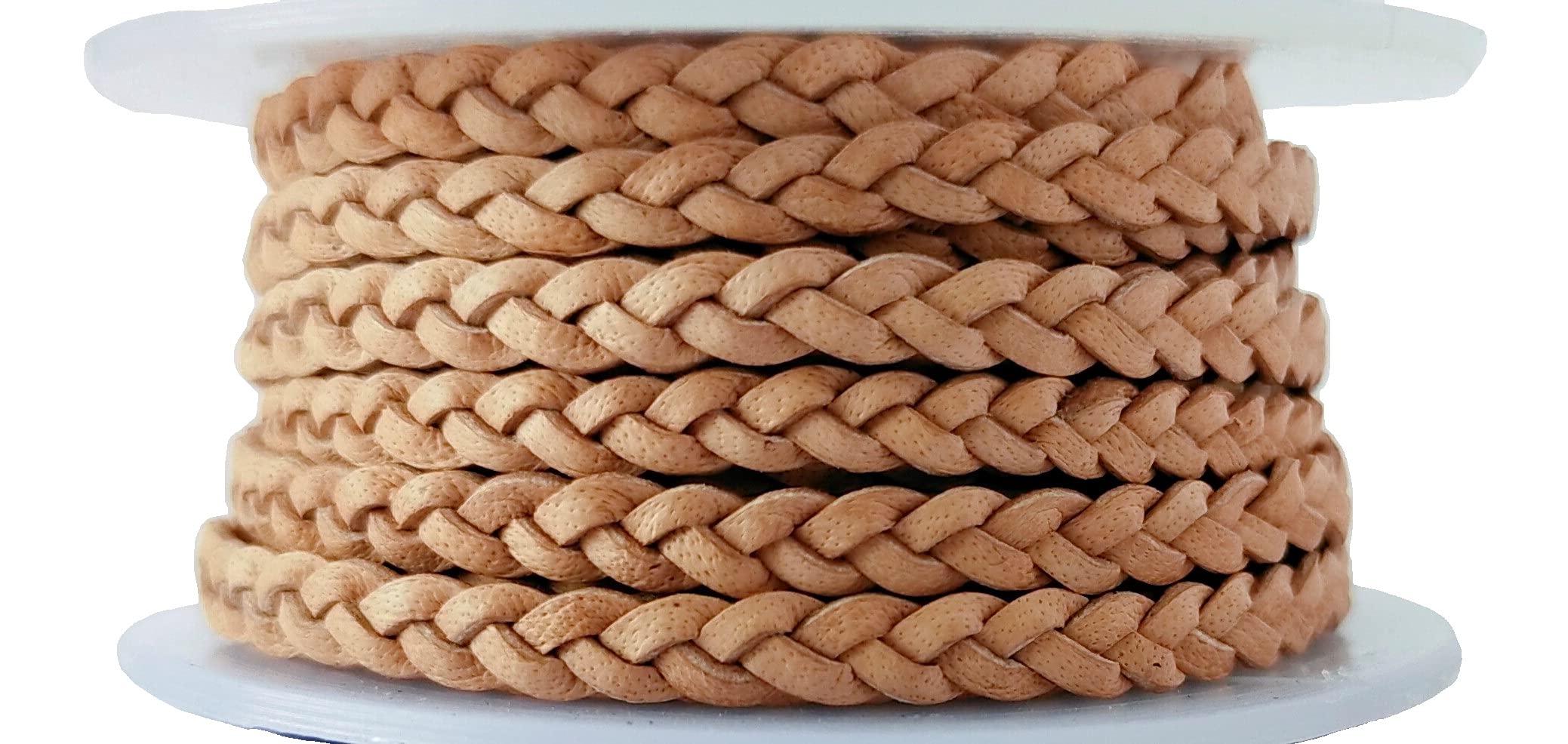 Cords Essentials Flat Braided Genuine Leather String Cord, Rope for Jewelry Making, Necklaces, Bracelets, Wraps, Crafts and Hobby Projects (Distressed Natural, 3 MM 5.46 Yards (5 MTR Spool))