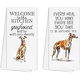 EGBTL Greyhound Gifts Kitchen Towels Set of 2, Greyhound Gifts for Women, Funny Hand Towel for Kitchen Decor, Christmas Dog Gifts forDog Lovers Owners Moms Dishcloths Dish Towels 16X24 Inches