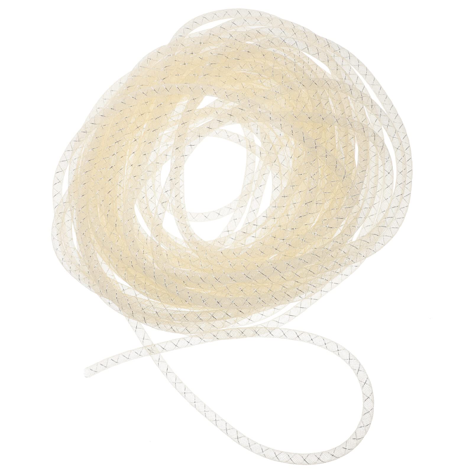 Healifty Mesh Tube Deco Flex Mesh Tubing Cord for Wreaths Cyberlox CRIN Crafts Bracelet Necklace Jewelry Accessory 25m (Yellow)