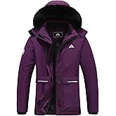 MOERDENG Women's Waterproof Winter Snow Coat Windproof Ski Jacket Hooded Snowboarding Jackets