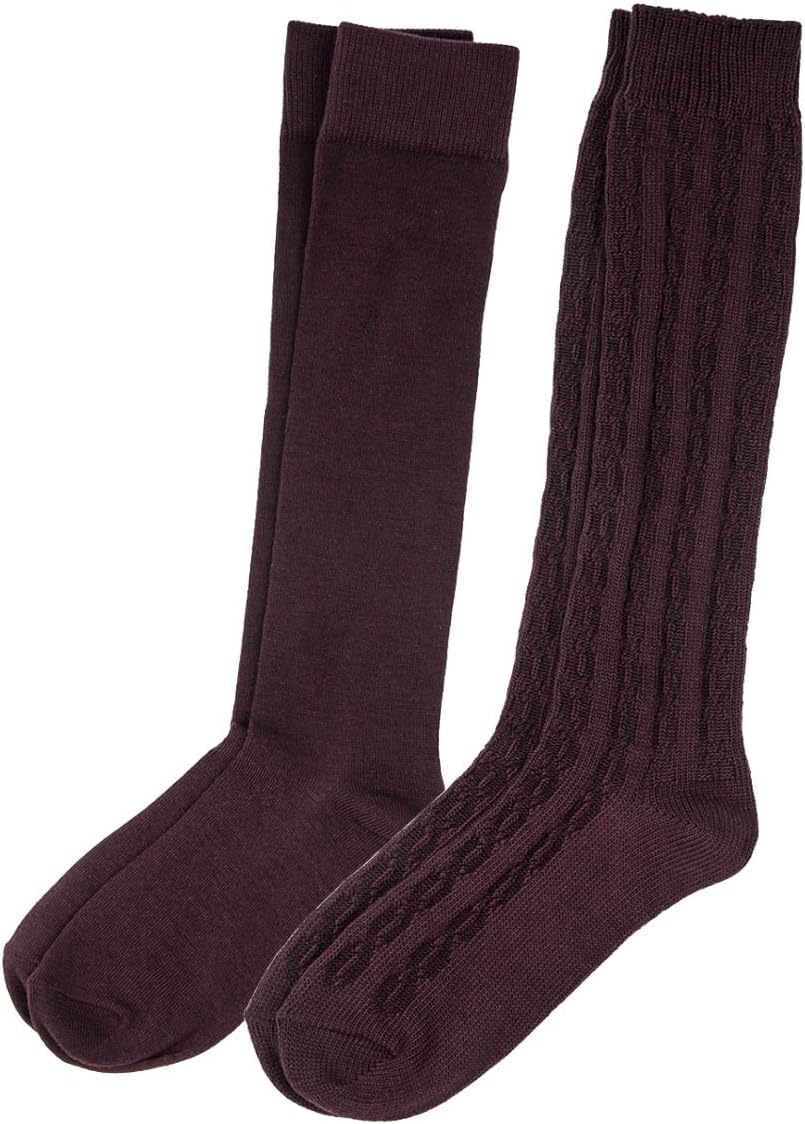 Altis Apparel Womens Cable Knee High Socks 2 Style Pack