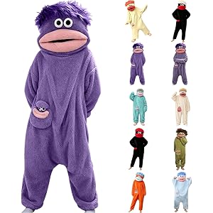 Big Mouth Monster Onesie Kids Cartoon 𝘾𝙤𝙨𝙥𝙡𝙖𝙮 𝗣𝗮𝗷𝗮𝗺𝗮𝘀 | Monster Onesie Kids,Oversized One Piece 𝙃𝙖𝙡𝙡𝙤𝙬𝙚�