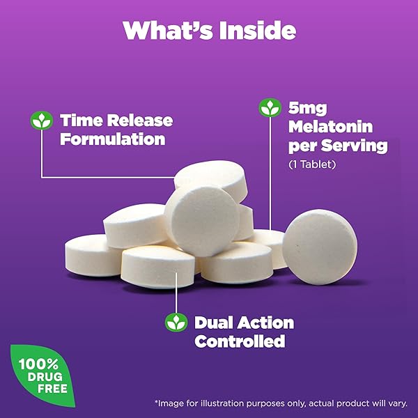 NATROL MELATONIN 5 MG TIME RELEASE, DIETARY SUPPLEMENT TO MINIMIZE WAKE UPS, NIGHTTIME SLEEP AID, 100 TABLETS, UP TO A 100 DAY SUPPLY