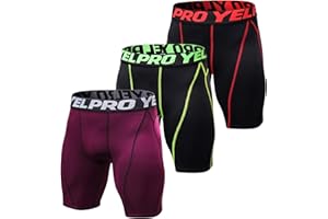 TERODACO Men's 3 Pack Sports Tight Compression Shorts Cool Dry Athletic Undershorts for Running Workout Training Gym