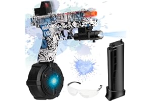 JM-X2 PRO JM-X2 Gel Ball Blaster Pistol with Drum, Manual & Automatic Dual Mode, Linked Shooting Effect, Ages 14+, BlueDevil